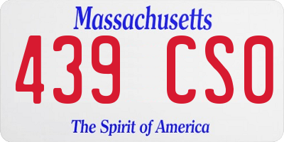 MA license plate 439CS0