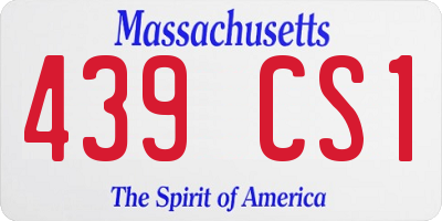 MA license plate 439CS1