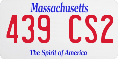 MA license plate 439CS2