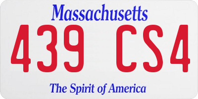 MA license plate 439CS4