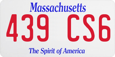 MA license plate 439CS6