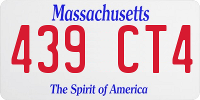 MA license plate 439CT4