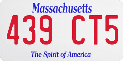 MA license plate 439CT5