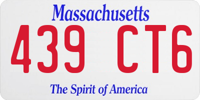 MA license plate 439CT6