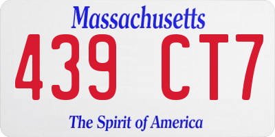 MA license plate 439CT7
