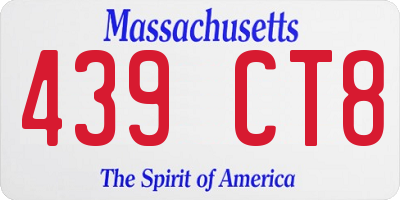MA license plate 439CT8