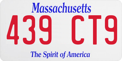 MA license plate 439CT9