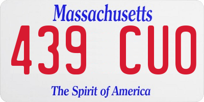 MA license plate 439CU0