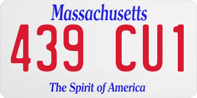 MA license plate 439CU1