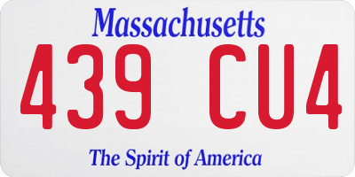 MA license plate 439CU4