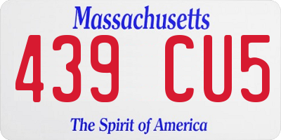 MA license plate 439CU5