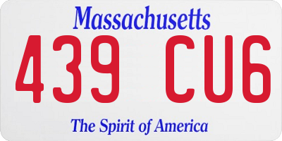 MA license plate 439CU6