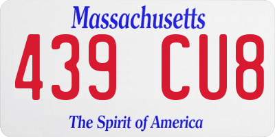MA license plate 439CU8