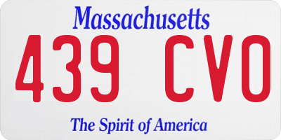 MA license plate 439CV0