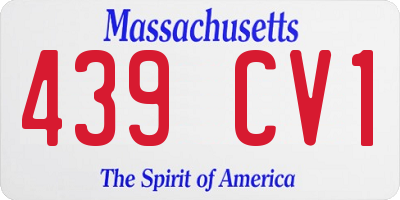 MA license plate 439CV1
