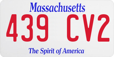 MA license plate 439CV2
