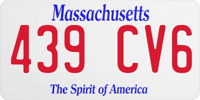MA license plate 439CV6