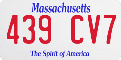 MA license plate 439CV7