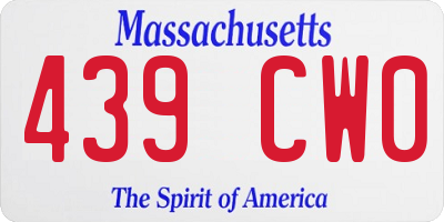 MA license plate 439CW0
