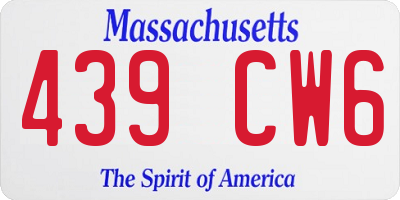 MA license plate 439CW6