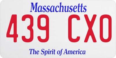 MA license plate 439CX0