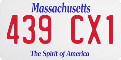 MA license plate 439CX1