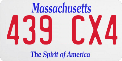 MA license plate 439CX4