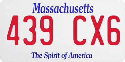 MA license plate 439CX6