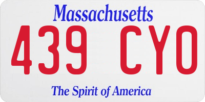 MA license plate 439CY0