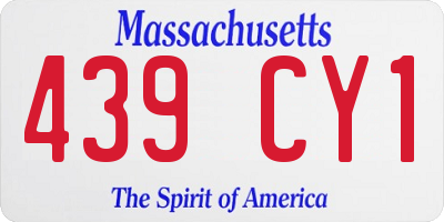 MA license plate 439CY1