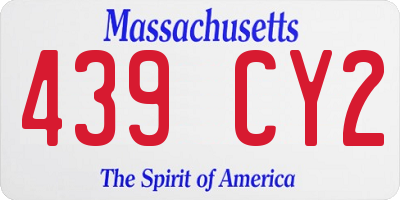 MA license plate 439CY2