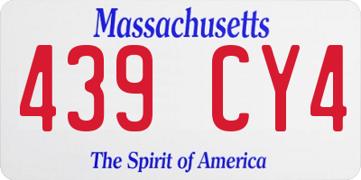 MA license plate 439CY4
