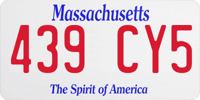 MA license plate 439CY5