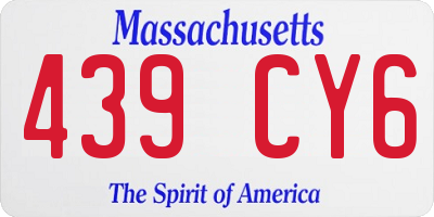MA license plate 439CY6