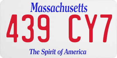 MA license plate 439CY7
