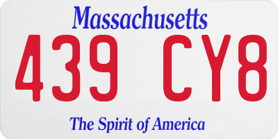 MA license plate 439CY8