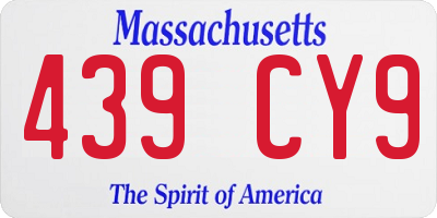 MA license plate 439CY9