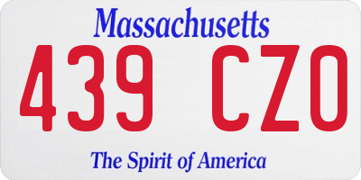 MA license plate 439CZ0
