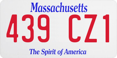 MA license plate 439CZ1