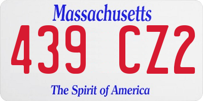 MA license plate 439CZ2