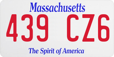 MA license plate 439CZ6