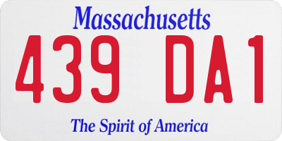 MA license plate 439DA1