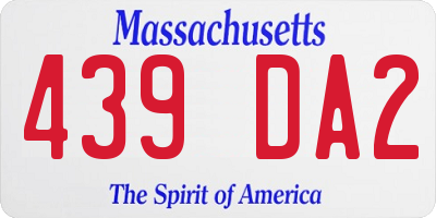 MA license plate 439DA2