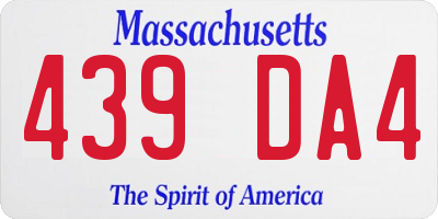 MA license plate 439DA4