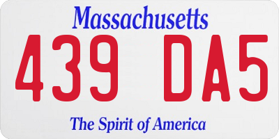 MA license plate 439DA5