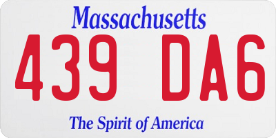 MA license plate 439DA6