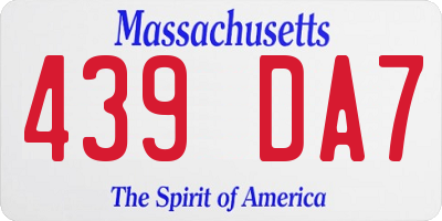 MA license plate 439DA7