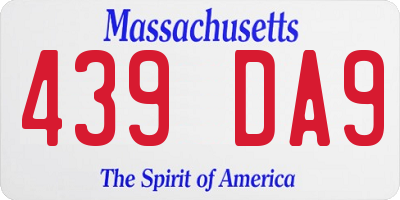 MA license plate 439DA9