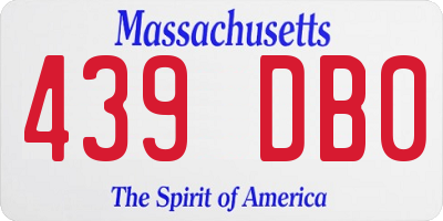 MA license plate 439DB0