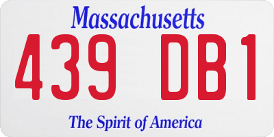MA license plate 439DB1